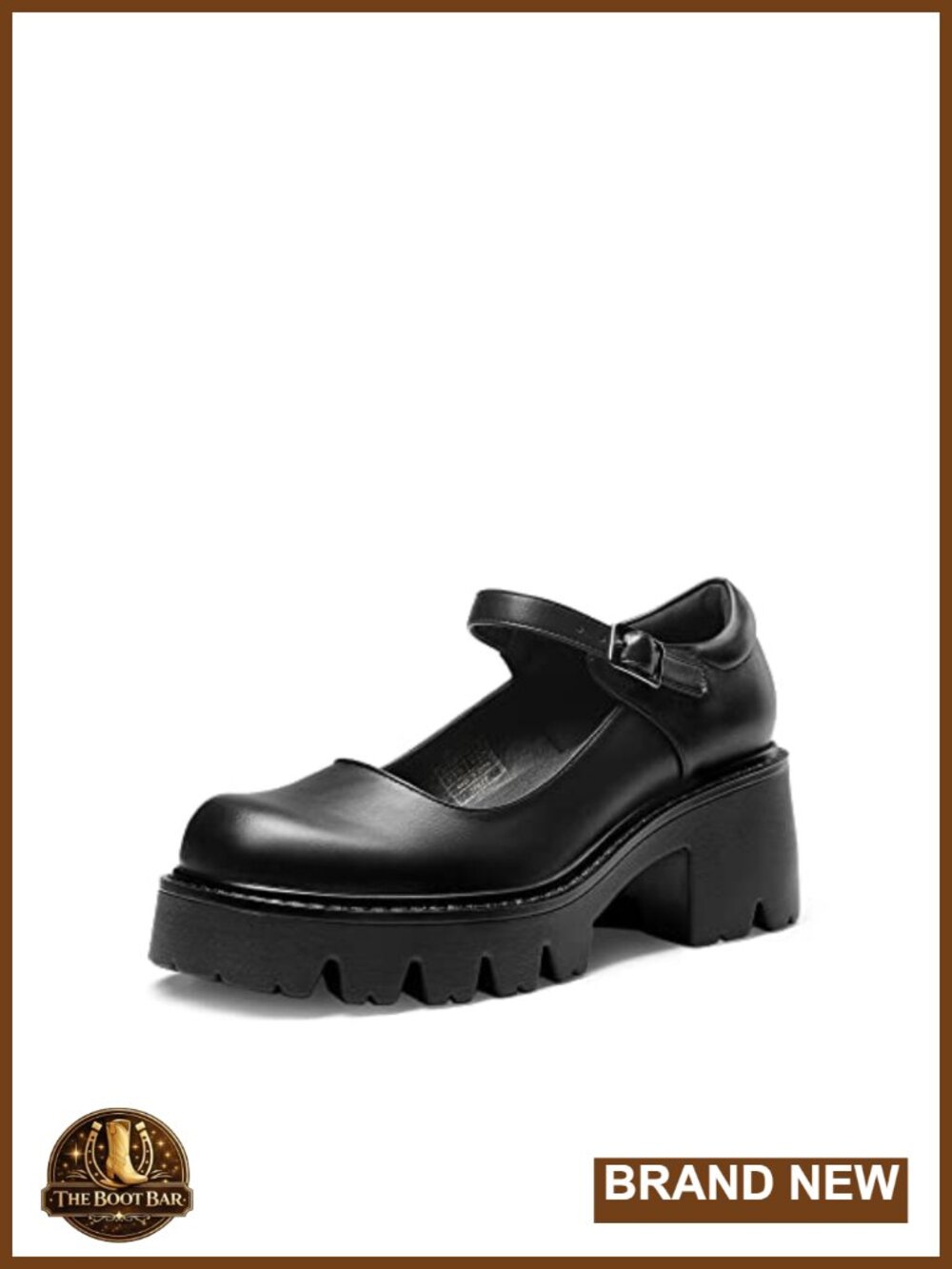 Women's Mary Jane Platform Pumps Block Heel Faux Leather Dress Shoes